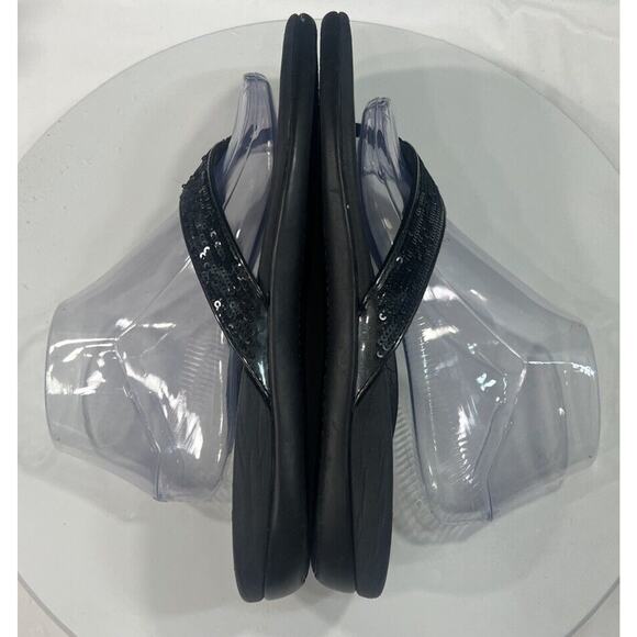 Vionic Tide Sandals Flip Flop Thong Black Supportive Sequin Strap Women Size 10 - Picture 8 of 15